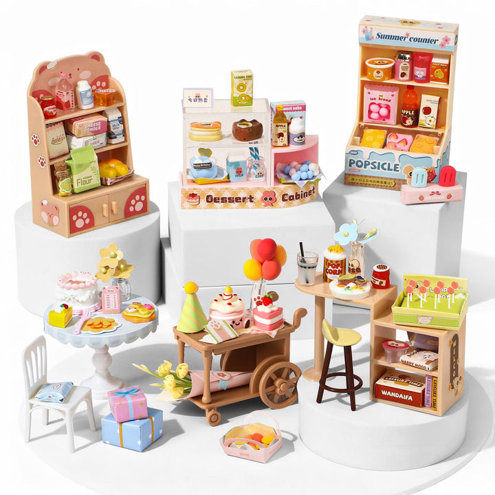 Miniatur Kaufladen Zubehör Mit 100+ Teilen Puppenhaus Zubehör Für Kinder | Mini Lebensmittel Kauflad