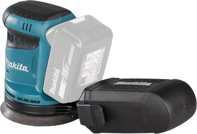 Makita DBO180Z Akku-Exzenterschleifer 18 V (ohne Akku, ohne Ladegerät), Blau, Silber, 125 mm