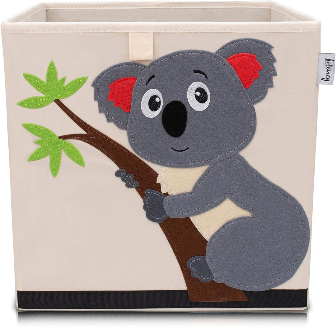 Aufbewahrungsbox im 2er Set Tiger und Koala I Doppelpack Spielzeugbox mit Tiermotiv passend für Würf