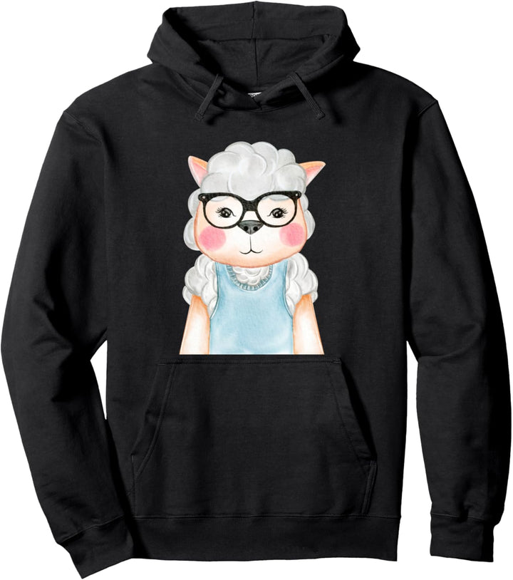 Schaf mit Nerd Brille Hipster Bauer Schäfchen Lämmchen Lamm Pullover Hoodie