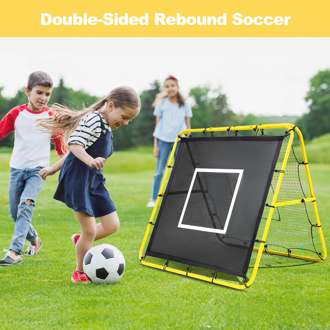 BAGAIL Doppelseitiges Rebounder-Netz, Fussballnetze, verstellbare Winkel, anpassbare Struktur, Rebou