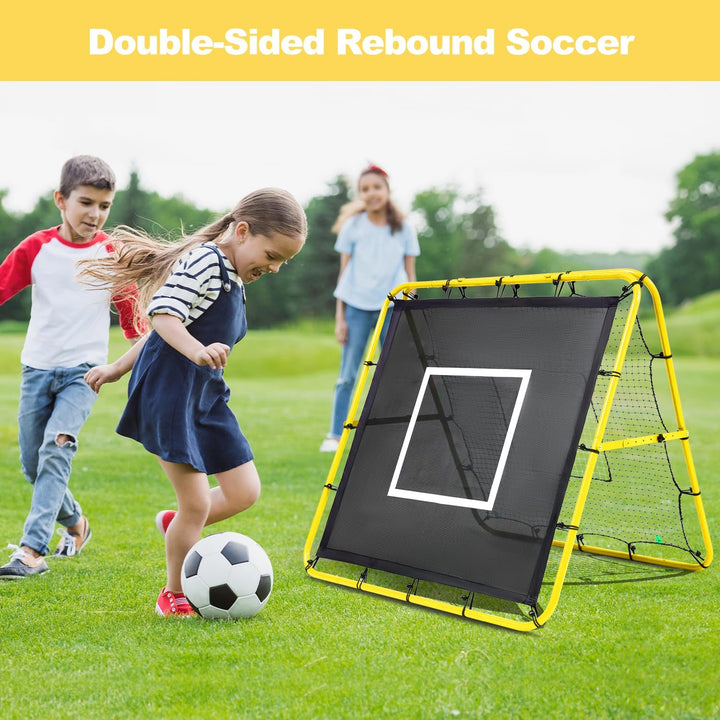 BAGAIL Doppelseitiges Rebounder-Netz, Fussballnetze, verstellbare Winkel, anpassbare Struktur, Rebou