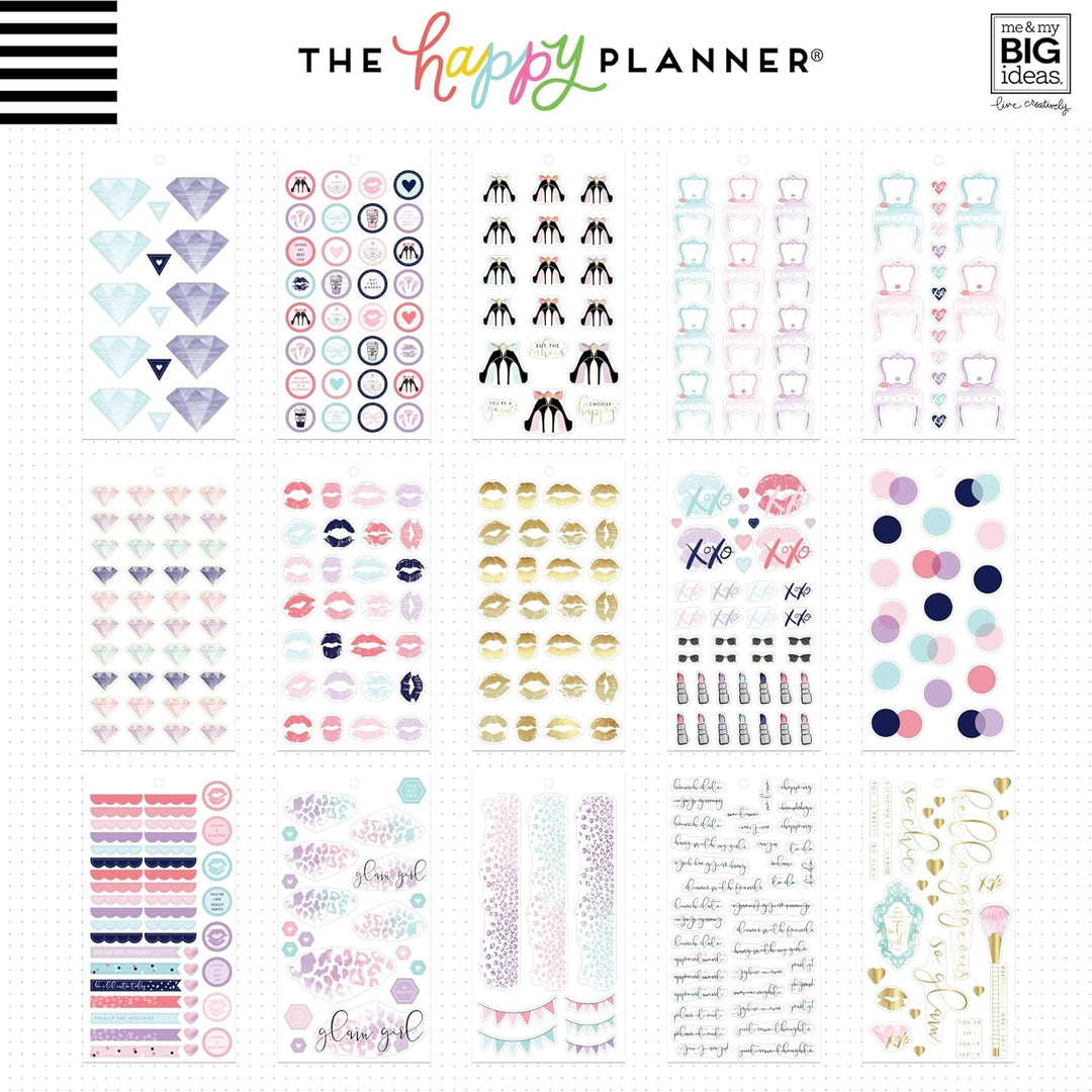 ME &amp; MY BIG IDEAS Happy Planner STCKRS, Glam Girl, 697/Pkg