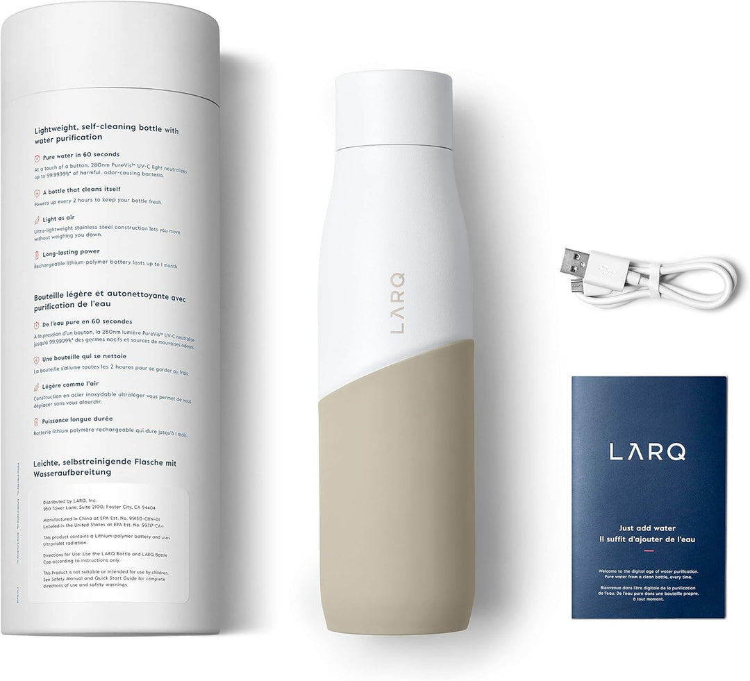 LARQ Bottle Movement PureVis 710ml - Leichte selbstreinigende und nicht isolierte Edelstahl-Wasserfl