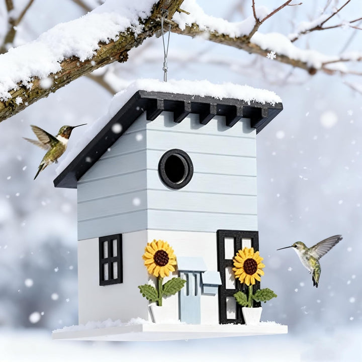 Deko Vogelhaus zum Aufhängen - Nistkasten im Landhausstil für kleine Vögel, dekoratives Vogelhäusche