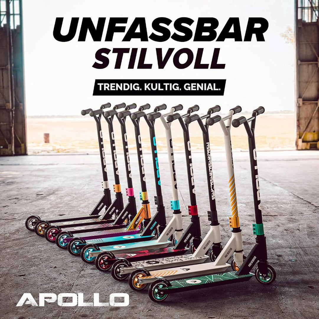 Apollo Stunt Scooter - Genius Pro | Robuster Kinder Scooter mit ABEC 9 Kugellager | Trick Roller, Tr