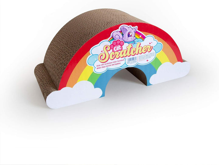 SUCK UK Katzenkratzer, Regenbogen-Katzenkratzer für Wohnungs-Katzen, Kratzbaum & Kratzbrett für Katz