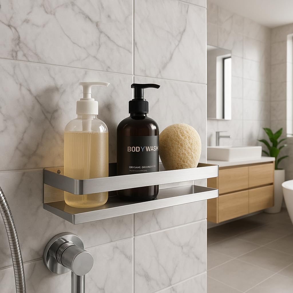 Duschkorb - Badezimmerregal Ohne Bohren - Shampoo-Halter - Rechteckiger Badezimmer-Organizer Aus Ede