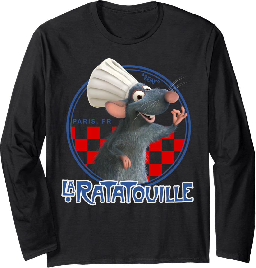 Disney Pixar Ratatouille Remy Chef Hat Portrait Langarmshirt