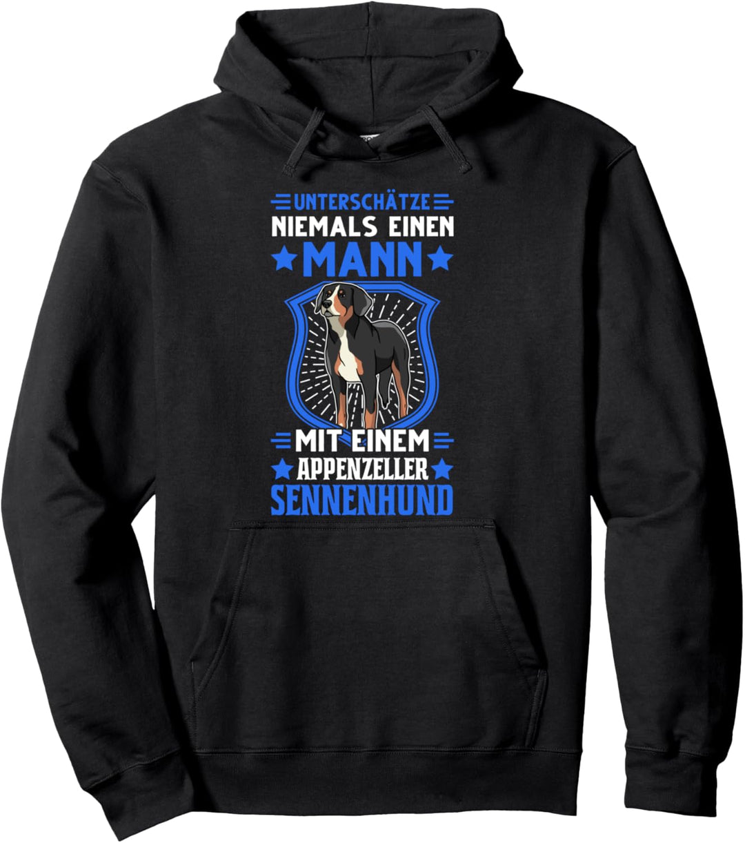 Appenzeller Sennenhund Mann Schweizer Bauernhund Pullover Hoodie