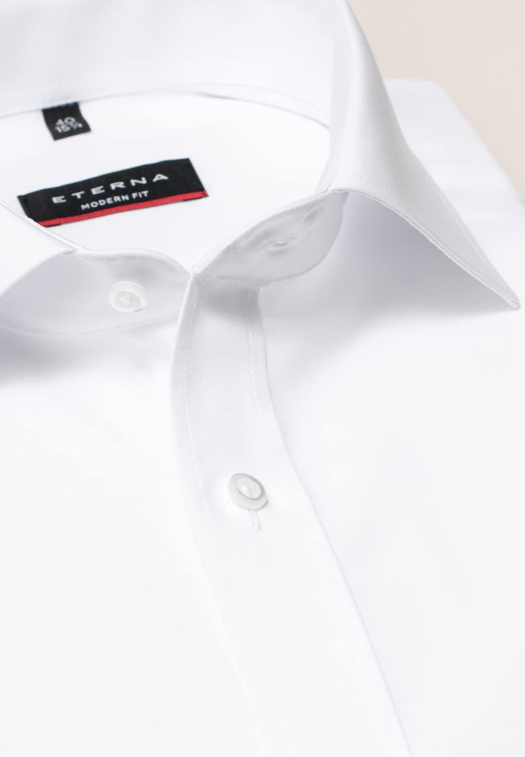 ETERNA Male unifarbenes Popeline-Hemd MODERN FIT 46 Weiss, 46 Wei&#xDF;