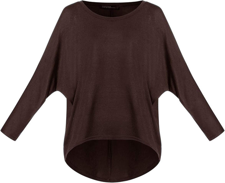 ZANZEA Damen-Pullover, Übergrösse, Feldermausärmel, Langarm-Oberteil, asymmetrisches Shirt, Freizeit