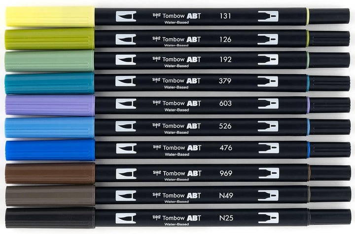 Tombow 56169 Dual Brush Pen Art Marker, Querformat, 10 Stück Mischbare, Pinsel- und feine Spitze