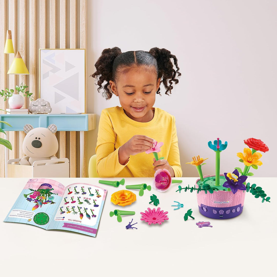 VTech Steckspass-Blumen – Magischer Blumentopf zum Selbstzusammenstecken und Dekorieren mit Musik un