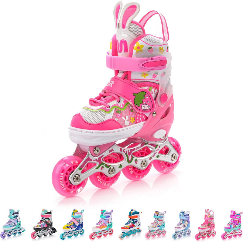 meteor® Inlineskates 4in1 Kinder Inliner Rollschuhe Roller Blades Quad Skates Carbon Kinder Inlinesk