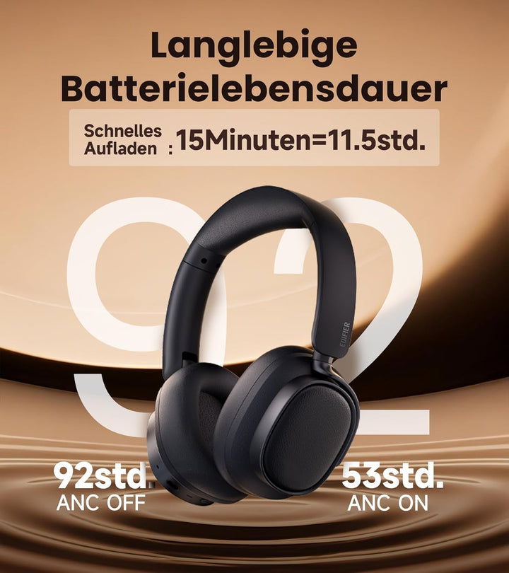 Edifier ES850NB Kabellose Over-Ear-Kopfhörer mit Geräuschunterdrückung, Hi-Res Audio Wireless, LDAC,