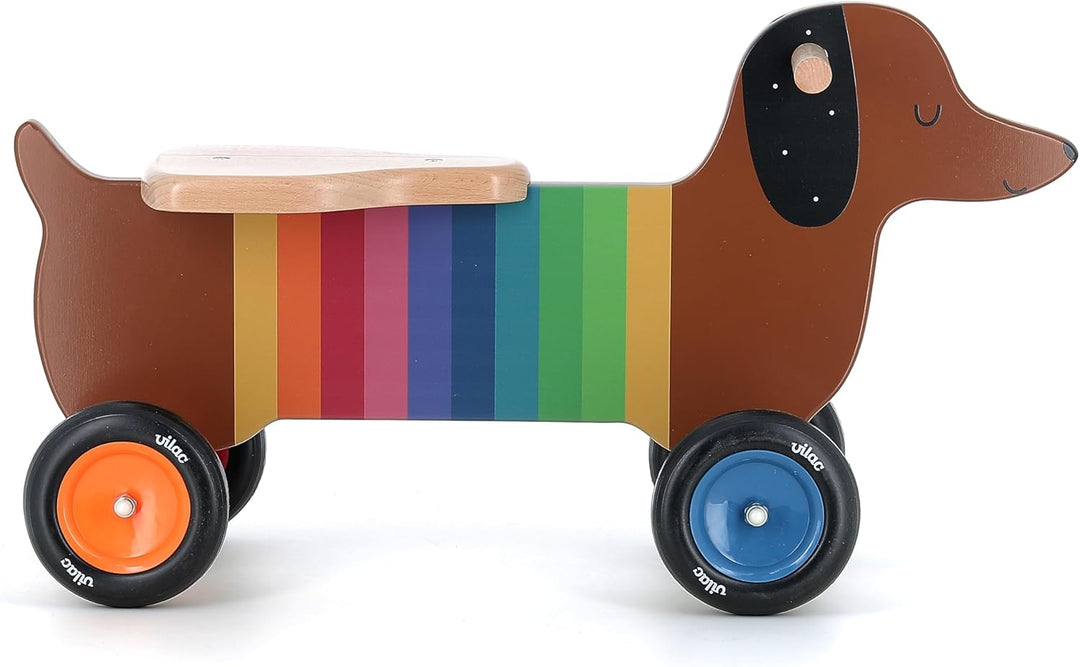 VILAC - Rutschauto für Hunde – Andy Westface – Träger und Behälter – 1 Rutschauto aus Holz für Hunde