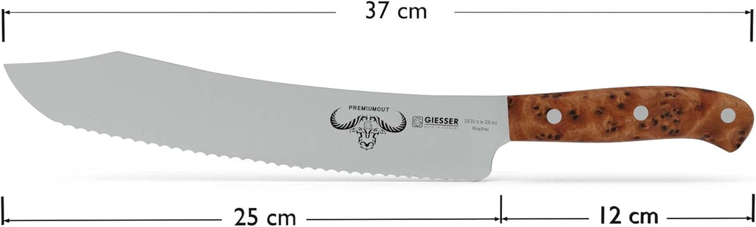 GIESSER seit 1776 - Made in Germany - Brotmesser 25 cm Tree of Life, PremiumCut Wave No 1, Wellensch