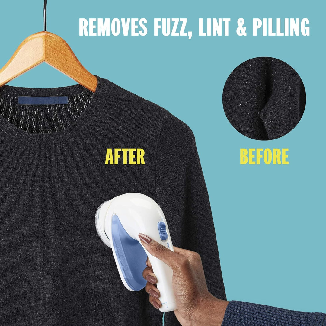 Conair Fusselentferner, Batteriebetriebener Fusselrasierer für Kleidung und Stoffe, Ergonomischer Gr