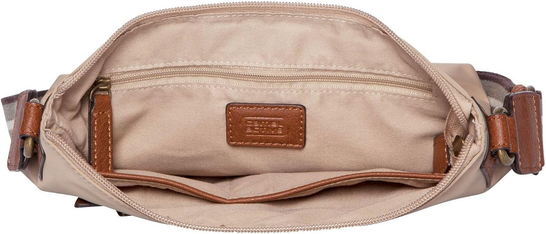 camel active Bari Damen Umhängetasche Crossbody Bag Gross Beige 000101, Beige 000101
