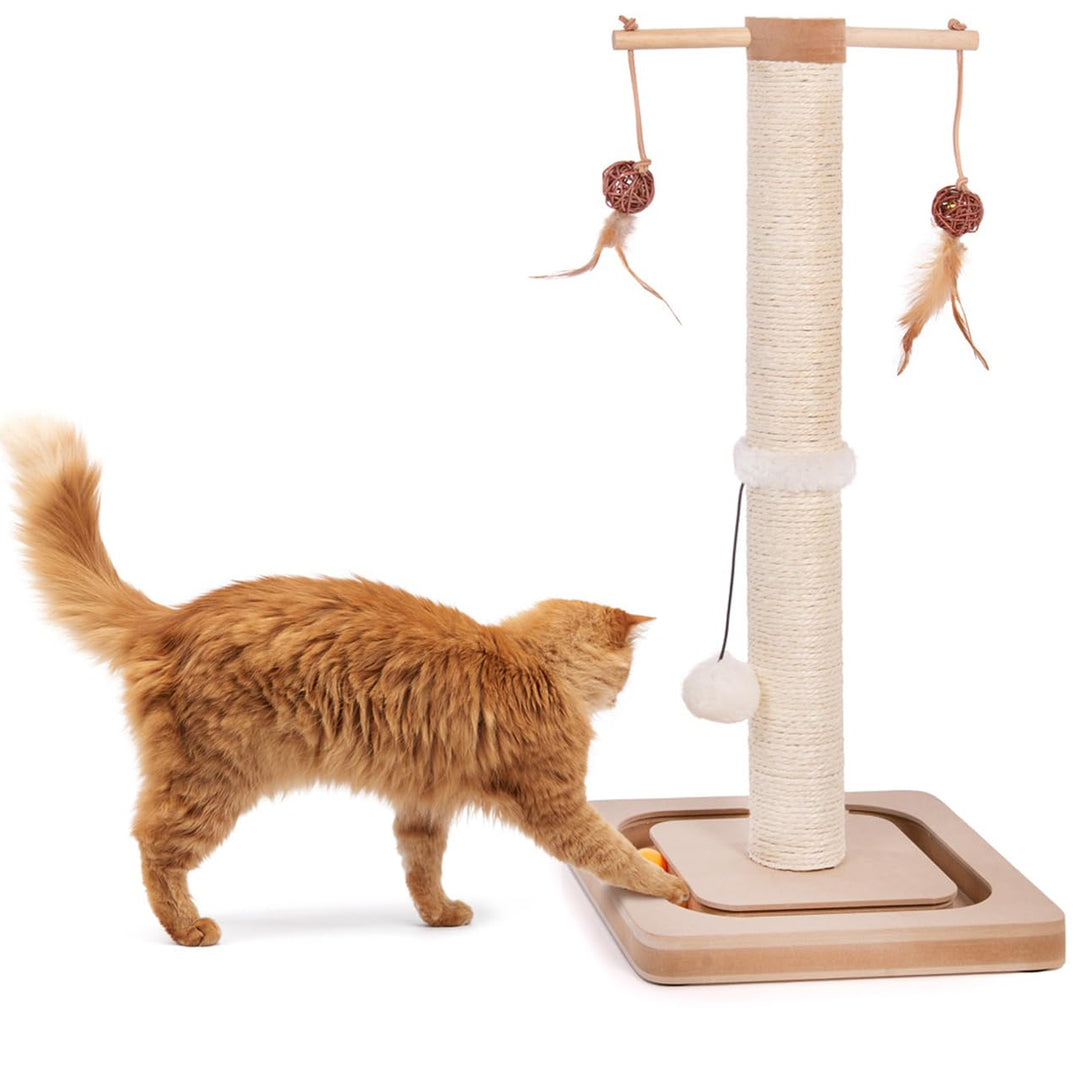 CanadianCat Company | Kratzstamm für Katzen - Charly - mit Spielzeug | interaktives Katzenspielzeug
