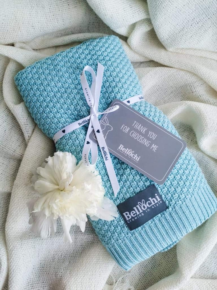 Bellochi Babydecke für Mädchen und Junge - 100% Bambus - Kuscheldecke Kinder Erstlingsdecke Strickde