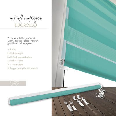Home-Vision® DuoRollo Klemmfix, Doppelrollo ohne Bohren mit Klämmträgern, Rollos für Fenster und Tür
