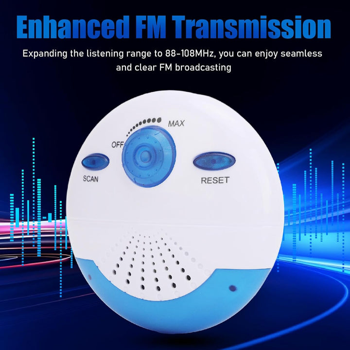 Wasserdichter IPX7 Lautsprecher, Tragbarer Duschlautsprecher mit 360°-Surround Sound, Duschradio Lau