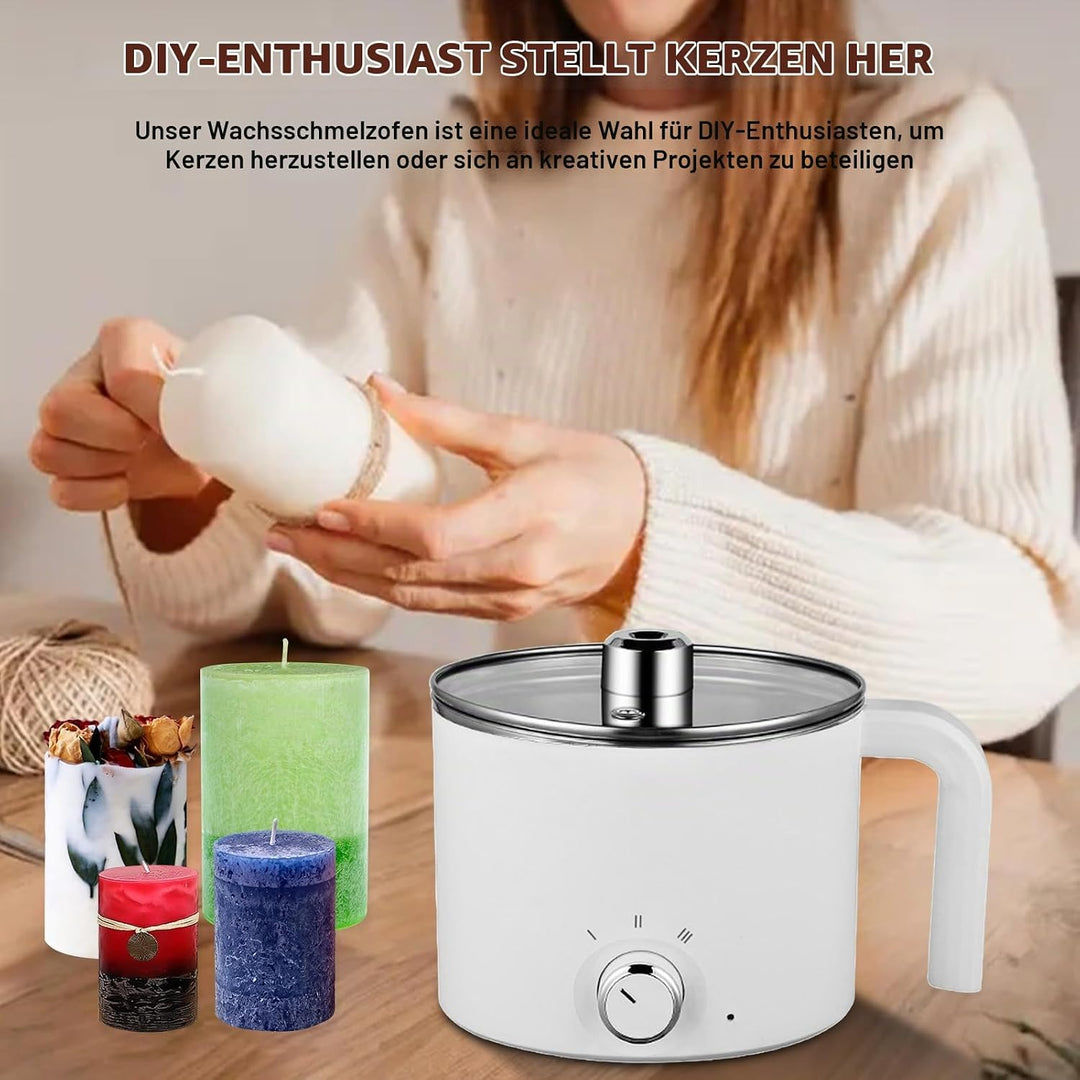 SUNOYA Wachsschmelzer 1,7L, Elektrischer Wachsschmelztopf mit Doppelwand-Design, Schmelztopf mit 2 H