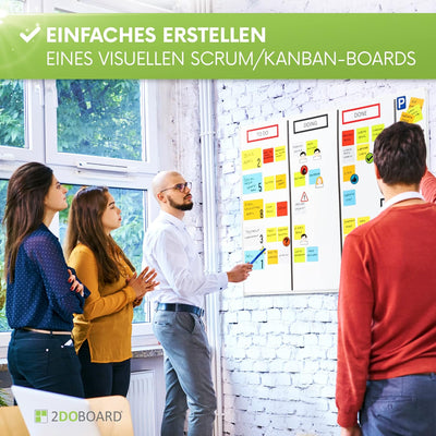 2DOBOARD Beschreibbare magnete 15 x 10 cm für Kanban Board oder Scrum Tafel - 25 Stück - Scrum Karte