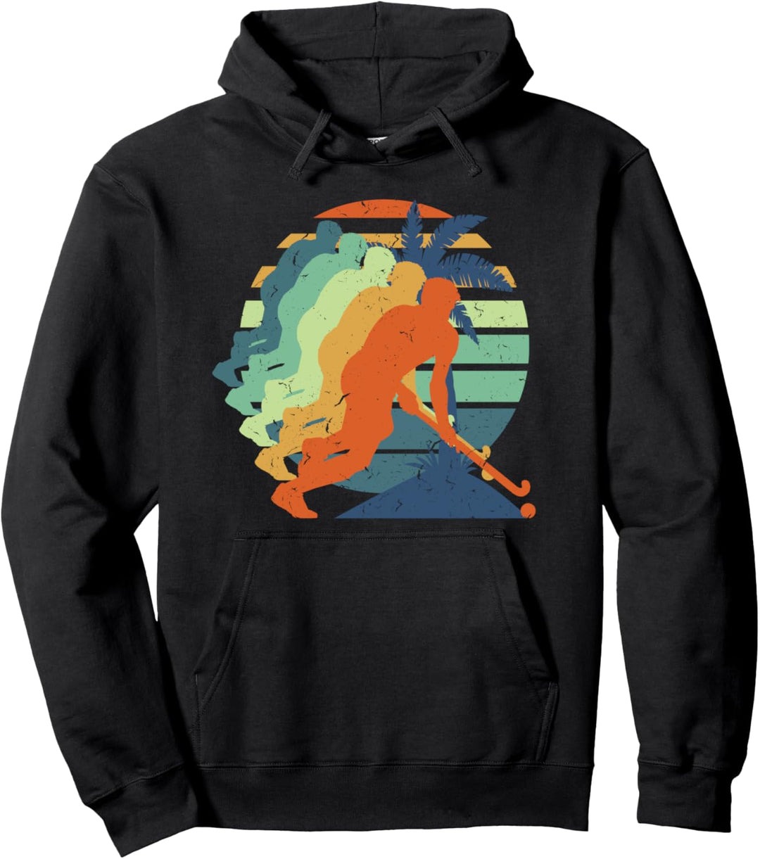 Feldhockey, Männer Frauen Kinder Cool Retro Vintage Feldhockey Pullover Hoodie