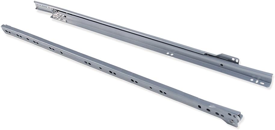 Emuca - Schubladenführungen mit Rollen und Teilauszug, Aluminium lackiert, 800 mm, 5 Stück L 800mm G