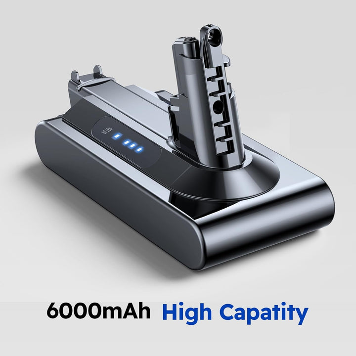 V10 Akku, 6000mAh Ersatzakku für Dyson V10 SV12 Animal Absolute Motorhead Fluffy Tier Original Cord