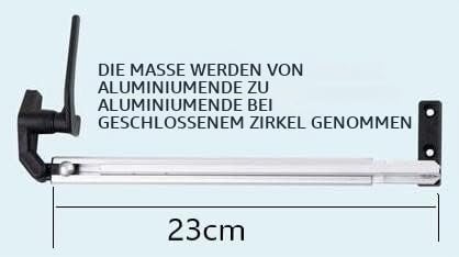 CR-MOESANCO® Kompass-Set rechts + Links für Wohnwagen 23 cm, Arm für Wohnmobil-Fensterrückhaltestütz