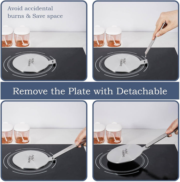 ACTIV CUISINE Induktion Adapterplatte 24cm Induktionsadapterplatte mit abnehmbarem Edelstahlgriff Mo