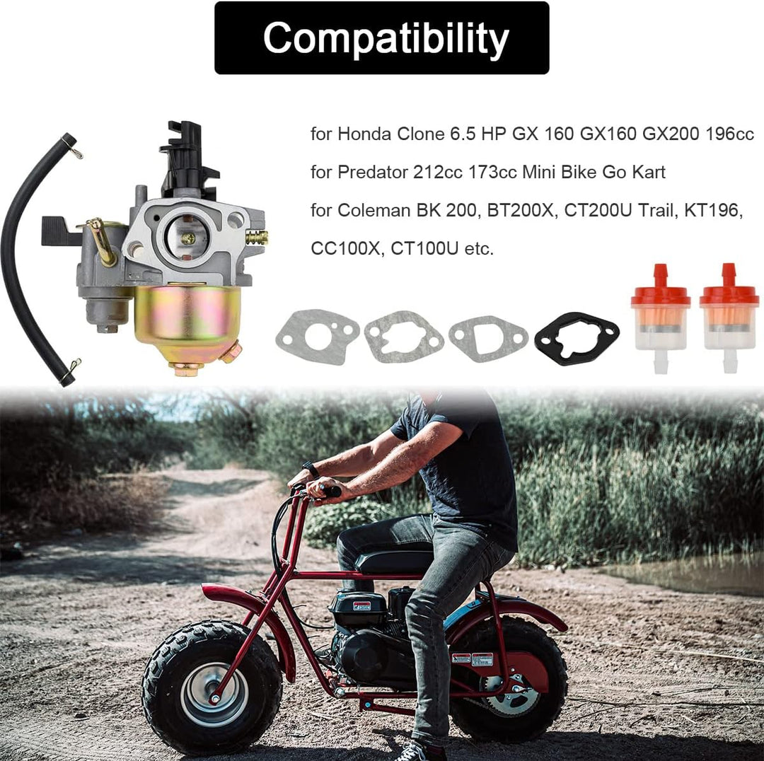 Vergaser-Kit für Honda GX120 GX160 GX200 5,5 PS 6,5 PS Motor für Hafenfracht 212 173 R210 196 cc 208