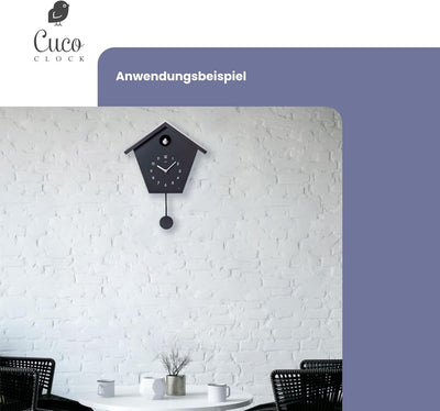 Cuco Clock Kuckucksuhr SCHWARZWALDHAUS, Pendeluhr Wanduhr, Moderne Schwarzwalduhr, 37,5× 23 × 11,4cm