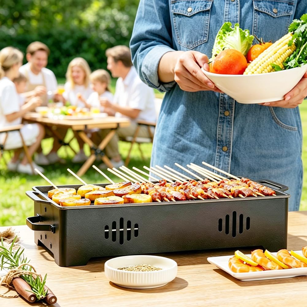 Gohytal BBQ Warmhalteplatte, BBQ Board zum Warmhalteplatte, Warmhaltebehälter für Essen Grillgut Stö