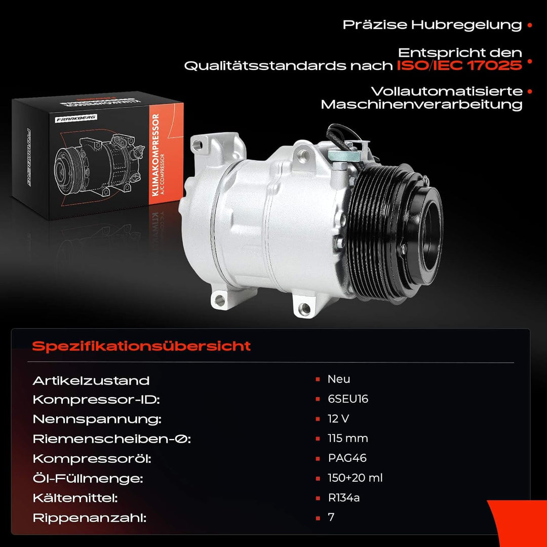 Frankberg Klimakompressor Klimaanlage Kompatibel mit GS S19 GRS19 GWS19 UZS19 2005-2011 IS C GSE2 20