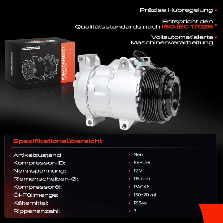 Frankberg Klimakompressor Klimaanlage Kompatibel mit GS S19 GRS19 GWS19 UZS19 2005-2011 IS C GSE2 20