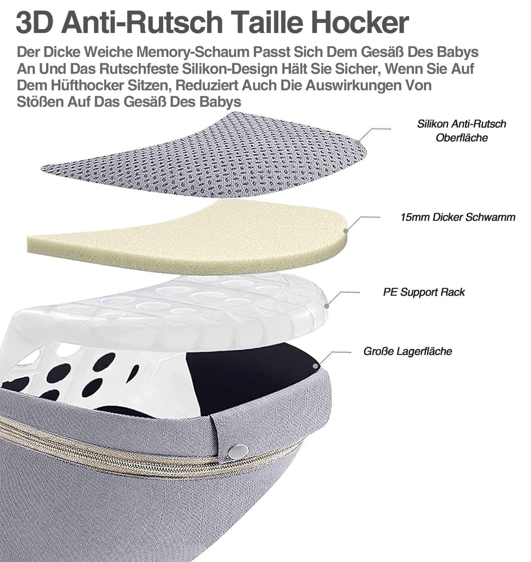 TOFFCAEA 6-in-1 Babytrage Neugeborene, Babytrage Ergonomische Reine Baumwolle Leicht, verstellbarer