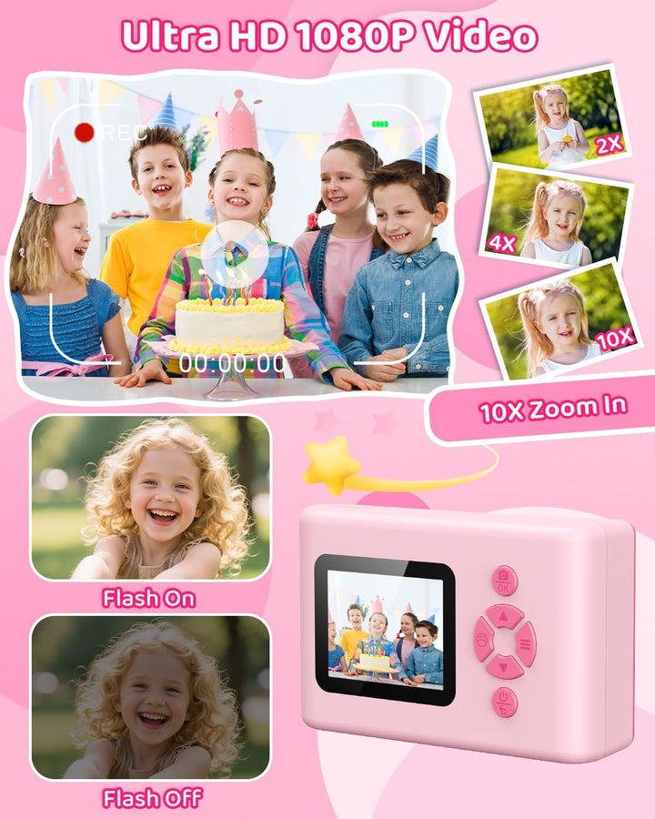 Sofortbildkamera Kinder, 20MP 1080P Digitalkamera Kamera Kinder Sofortdruck, 2,4 Zoll Kinderkamera S
