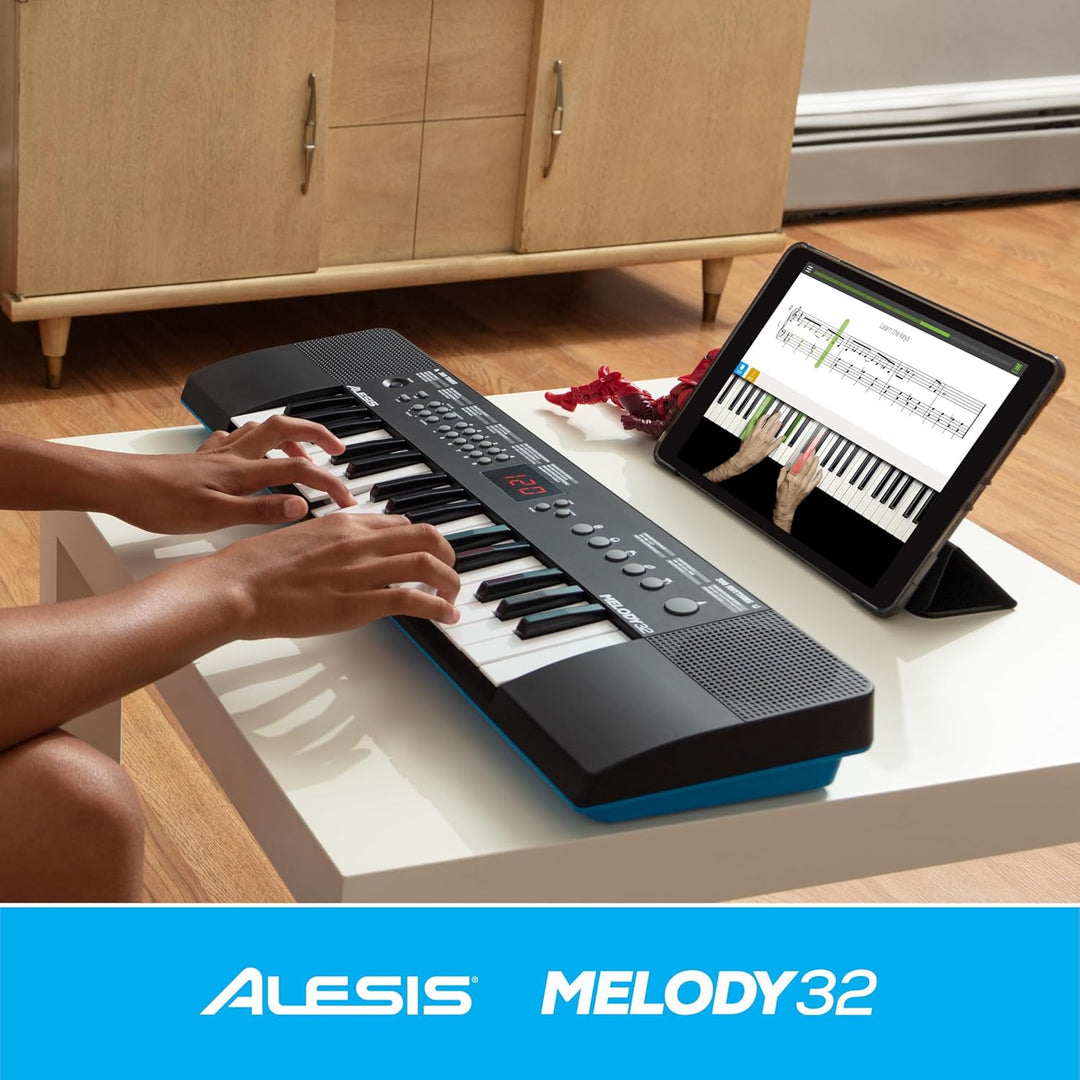 Alesis Melody 32 – Tragbares 32-Tasten Mini-Digitalpiano mit eingebauten Lautsprechern, 300 integrie