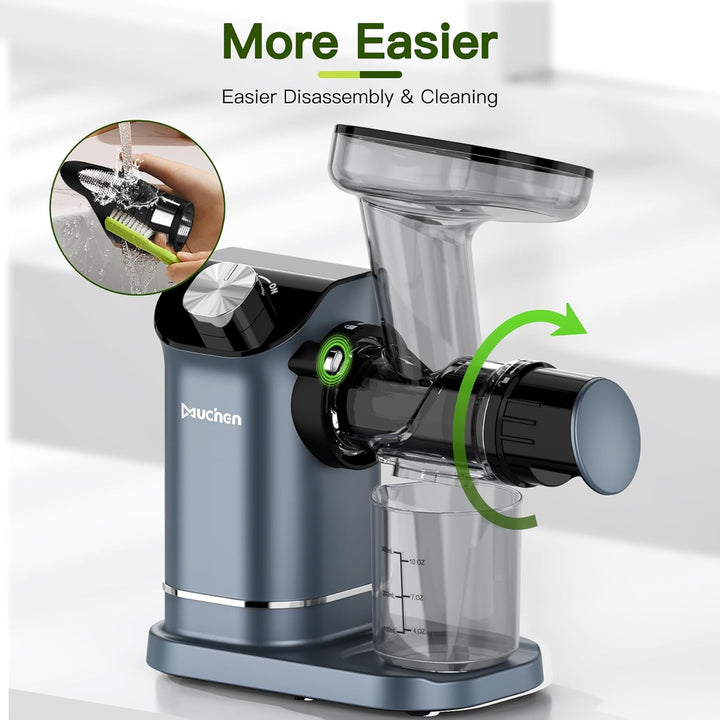 Muchen Slow Juicer Entsafter Gemüse und Obst Testsieger 150W Leiser Motor, Rückwärtszerkleinerung, E