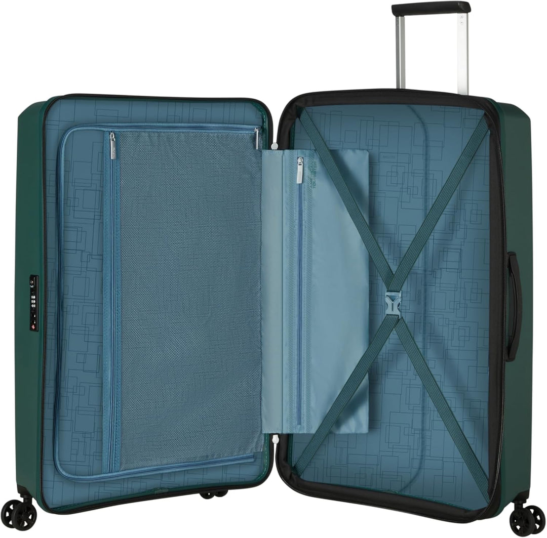 American Tourister Aerostep - Spinner L, Erweiterbarer Koffer, 77 cm, 101.5/109 L, Grün (Dark Forest