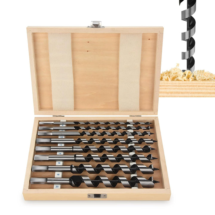 8 Stück Schlangenbohrer Set, Holzbohrer Lang Set Kohlenstoffstahl Schlangen-Bohrer Satz Kunstbohrer