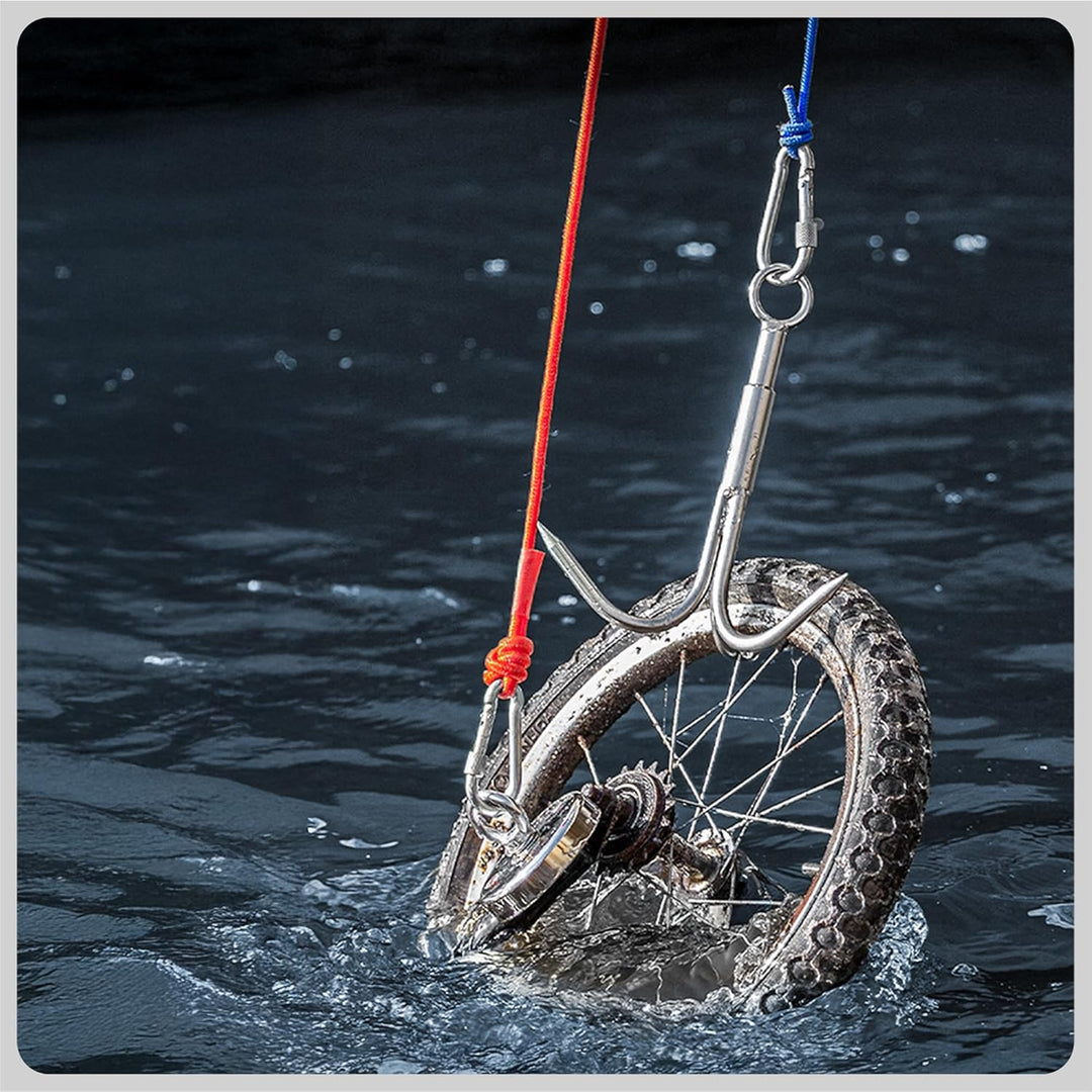 Magfishion - Mega Magnetfischen Set – 400 kg - Ø90mm - Neodym Magnet Mit 2 Seilen – Perfekt zum Magn