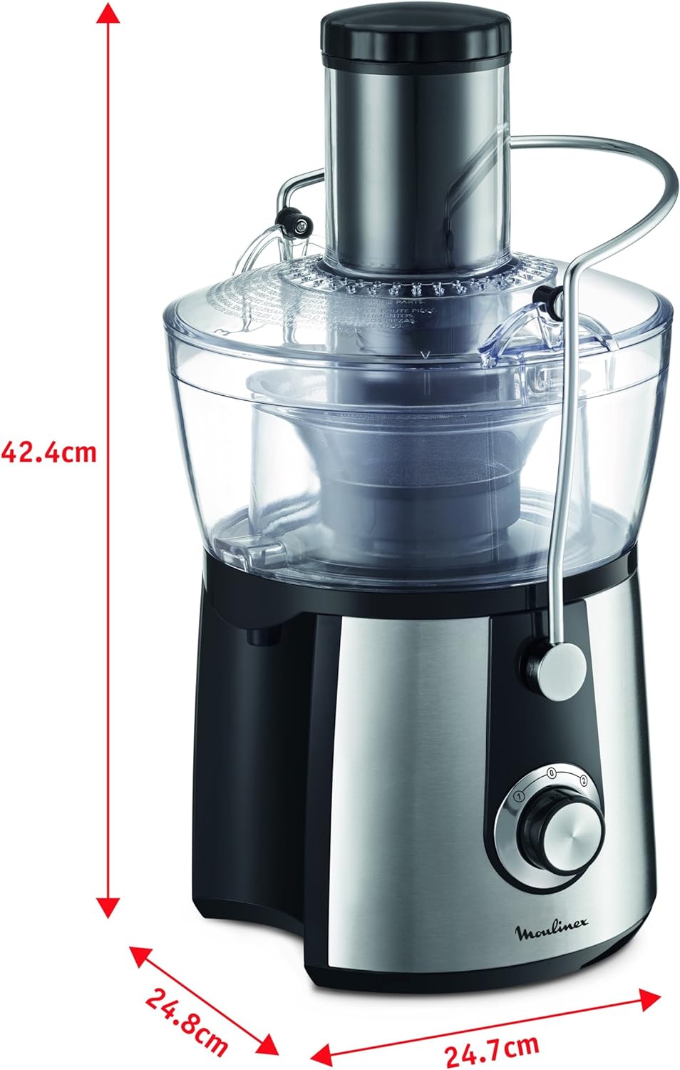 Moulinex Entsafter 1 velocidad (ø 49 mm) Schwarz/silberfarben