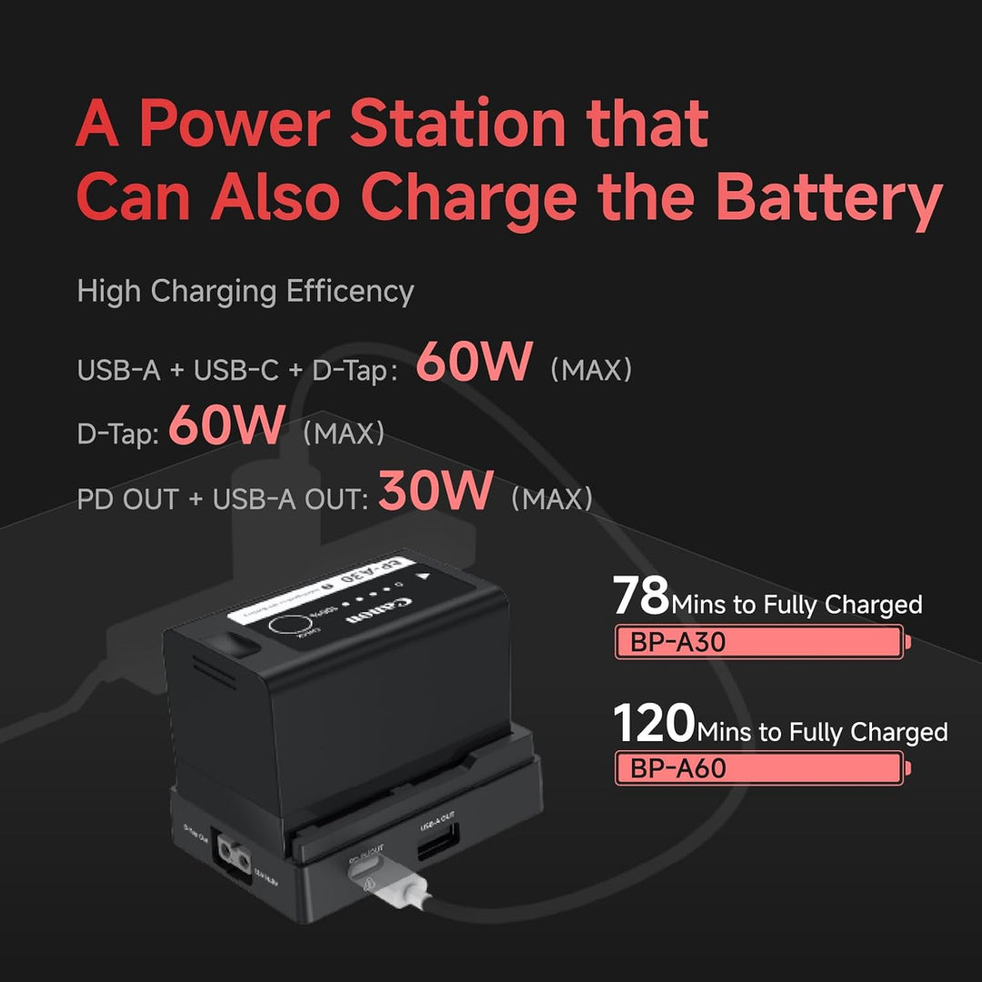 Accsoon TOPRIG BP-A Akkuplatte für EOS BP-A Typ Akkus, 30 W PD-Ausgang, 60 W Max für EOS Cinema Kame