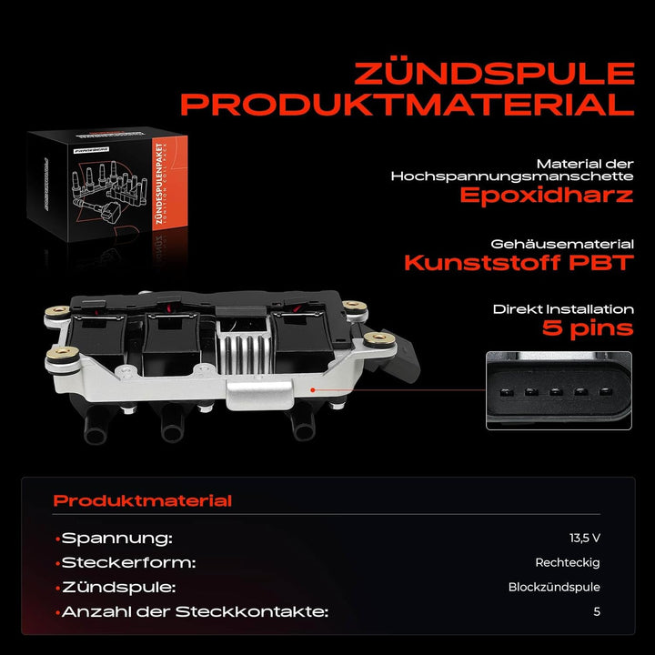 Frankberg 1x Zündspule Kompatibel mit A4 2.4L 2.8L 1996-2000 A4 Avant 2.4L 2.8L 1996-2004 P.a.s.s.a.